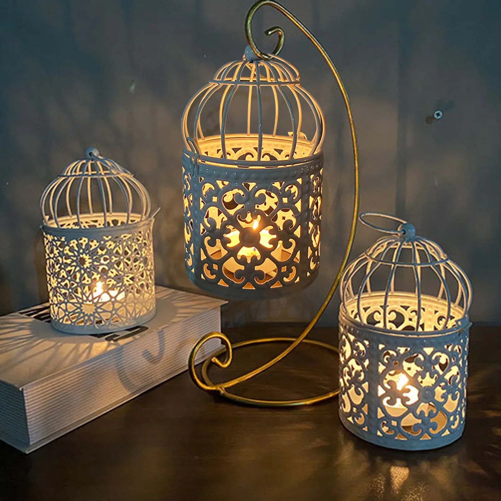 15.8x9cm Birdcage Candlestick Birdcage Candlestick 1pc Delicate And Elegant Easy Hanging White Without Candles