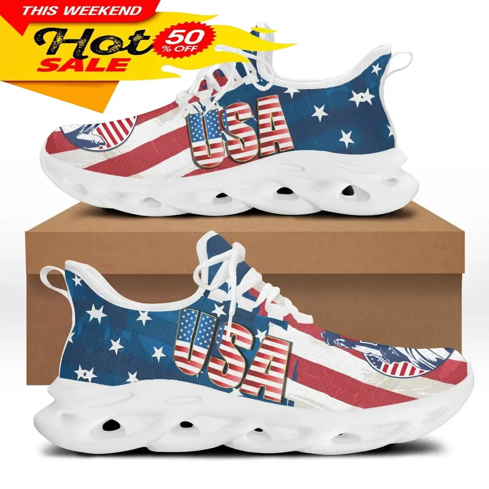 7.4 American Flag Statue of Liberty Print Flat Shoes for Women Cool Sneaker Female Spring Summer Woman Footwear