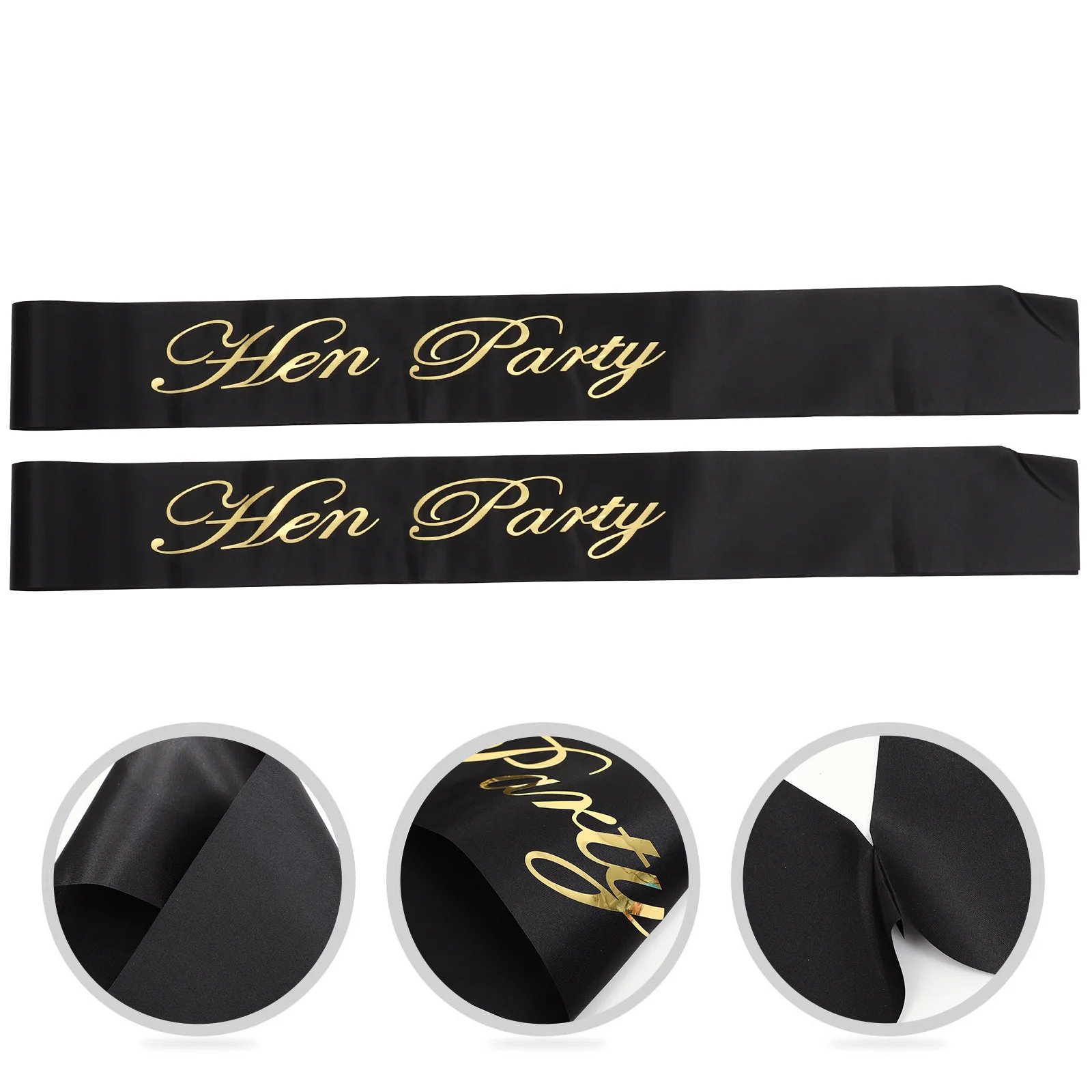 

2 Pcs Bachelor Party Straps Decorative Bachelorette Sashes Women Black Wedding Bags Bride Decorations Etiquette Belt Girl