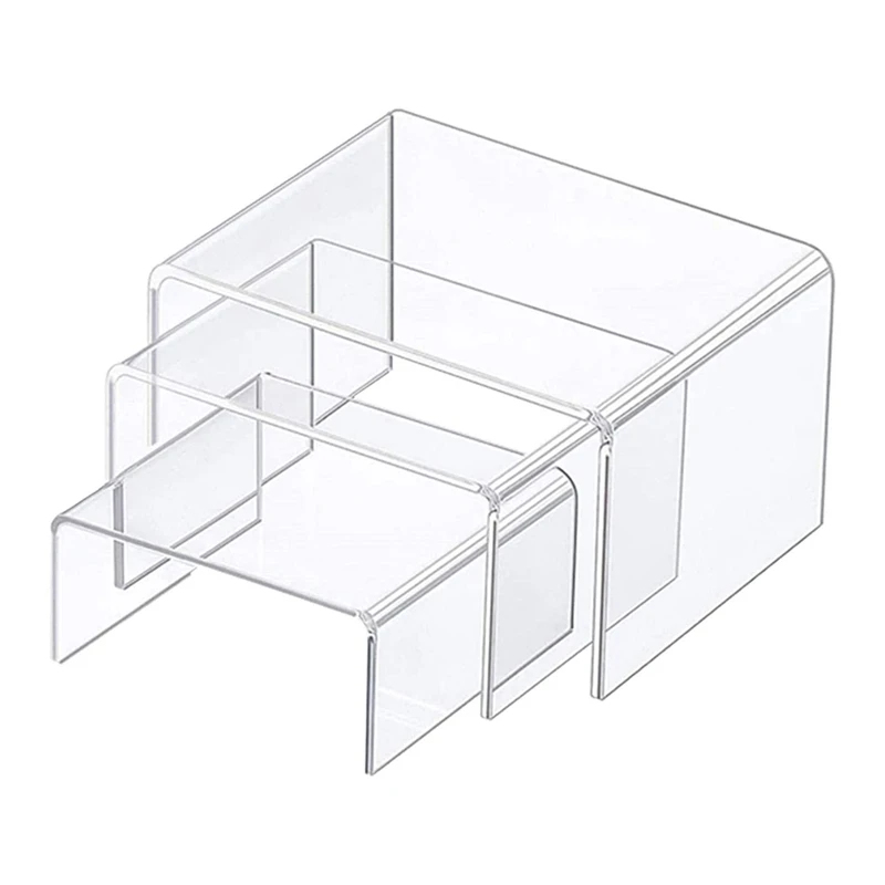

3 Pieces of Acrylic Display Stand Anticorrosive Acrylic Display Stand Transparent Display Stand for Jewelry Collection