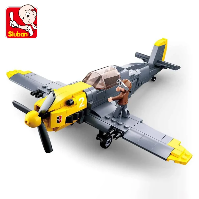 Sluban WW2 Military Army Spitfire Plane City Warplane Fighting Airplane Sets Model Building Blocks Toys for Children Boys Gifts | Игрушки и