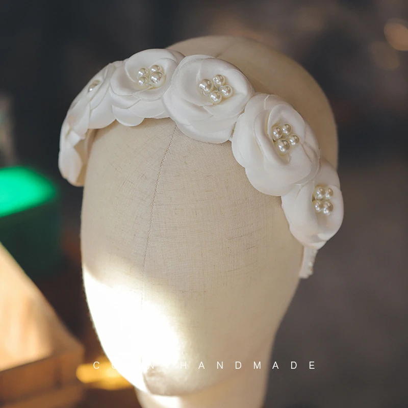 CC романтические повязки для волос, женские аксессуары для волос, свадебная одежда для волос, свадебное платье, обручальный головной убор, повязки на голову в форме цветка AN020