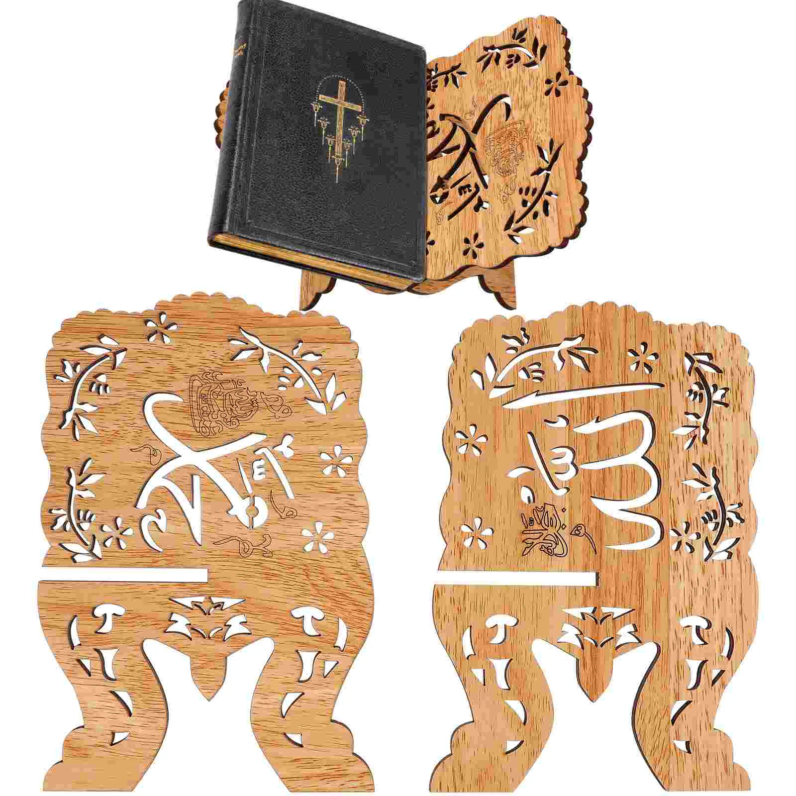 

Wooden Book Stand Quran Stand Islamic Foldable Rehal Bible Display Holder Quran Holder for Displaying and Reading Eid Bookshelf