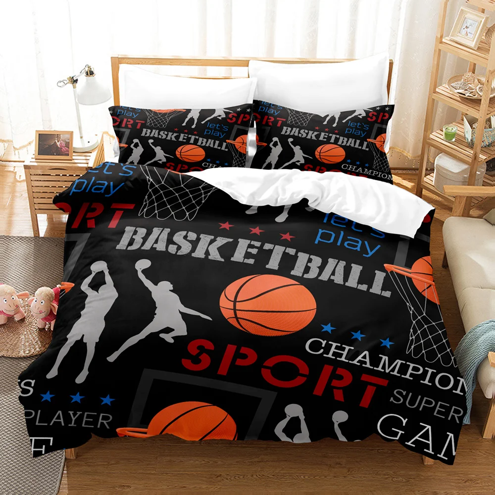 

Digital 3D Printing 2/3 Pcs Basketball Duvet Queen King Size Bed Soft Quilt Cover Comforter Bedding Sets