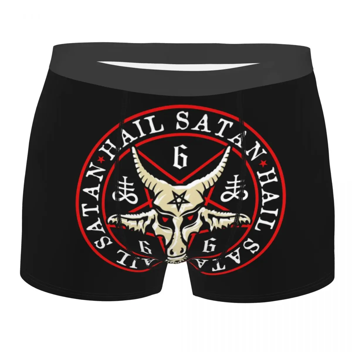 

Hail Satan Baphomet In Occult Inverted Pentagram Men's Underwear Boxer Briefs Shorts Panties Humor Underpants for Male S-XXL