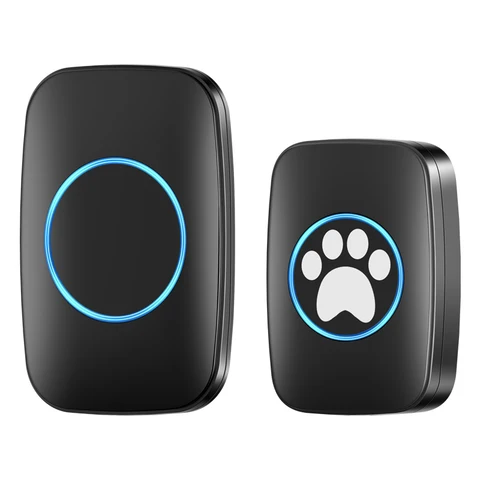CACAZI беспроводной дверной звонок для собак домашних животных Водонепроницаемый дверной звонок для собаки Колокольчик для унитаза датчик движения сенсорная кнопка дверной звонок для животных