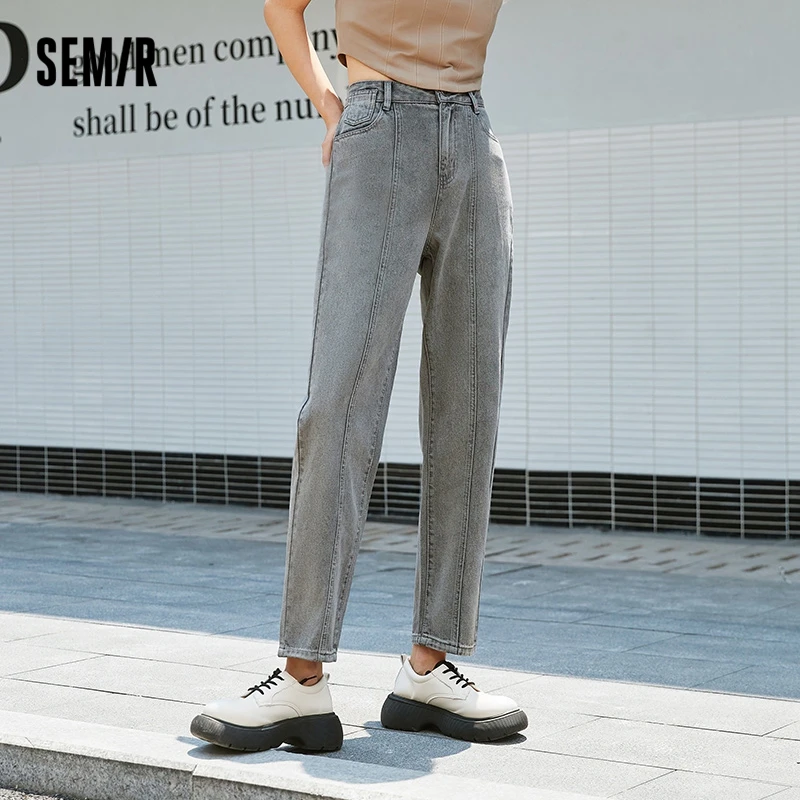 

Женские хлопковые зауженные джинсы Semir, тонкие и жареные уличные брюки в стиле ретро, универсальные уличные штаны, Новинка осени 2022