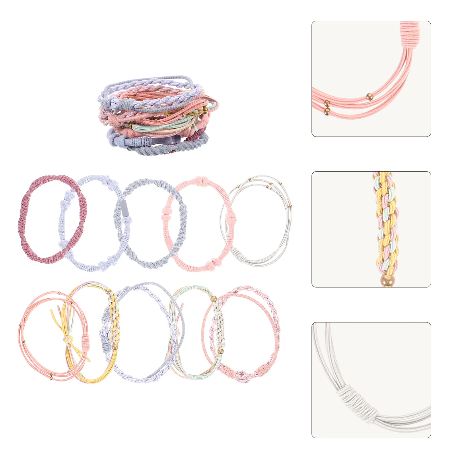 

20pcs Women Hair Ropes Bohemian Hair Accessories Pony Tail Holders Rubber Bands for Hair