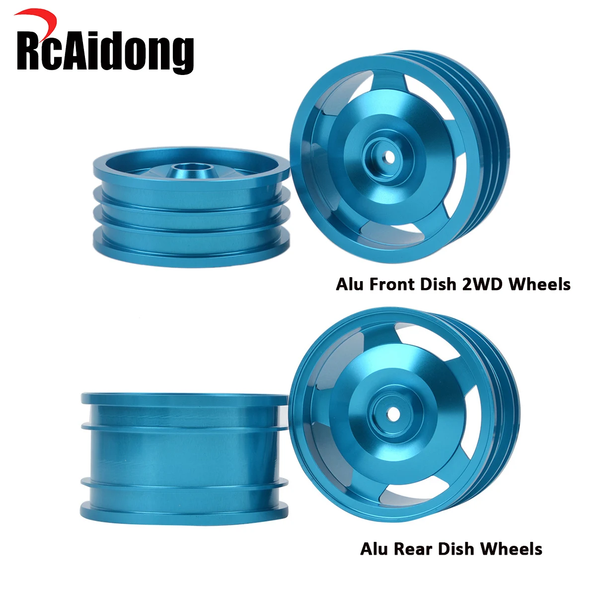 

1/10 Aluminum Star Dish Wheel (F/R) for Tamiya Sandviper Neo Falcon TRF201 DT-02 MS Mad Fighter DN-01 TD2 2wd Buggy Off-Road Car
