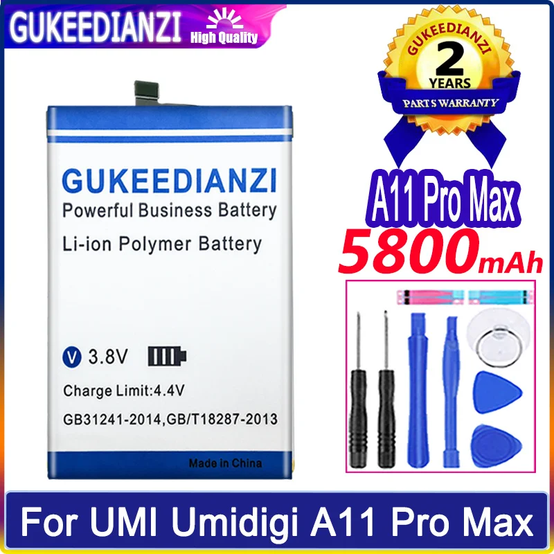 

New Bateria 5800mAh Batterie A11 Pro Max Mobile Phone Battery For UMI Umidigi A11Pro Max High Capacity Replacement Battery