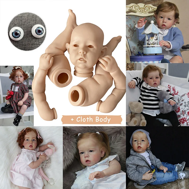 

22inch Soft Touch Flexible Reborn Doll Kit Liam Lifelike Fresh Unpainted Unfinished Doll Contains cloth body and eyes