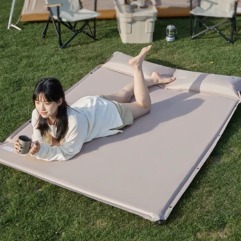 Thickened Double Self-Inflating Mattress  for Camping 5CM Inflatable Sleeping Pad for 2 Person Air mat Tourism Hiking