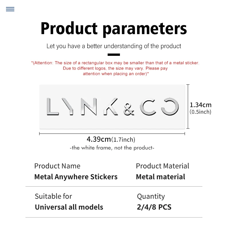 Металлическая наклейка дневная автомобильные аксессуары для LYNK &amp CO 01 05 03 09 02 04 06