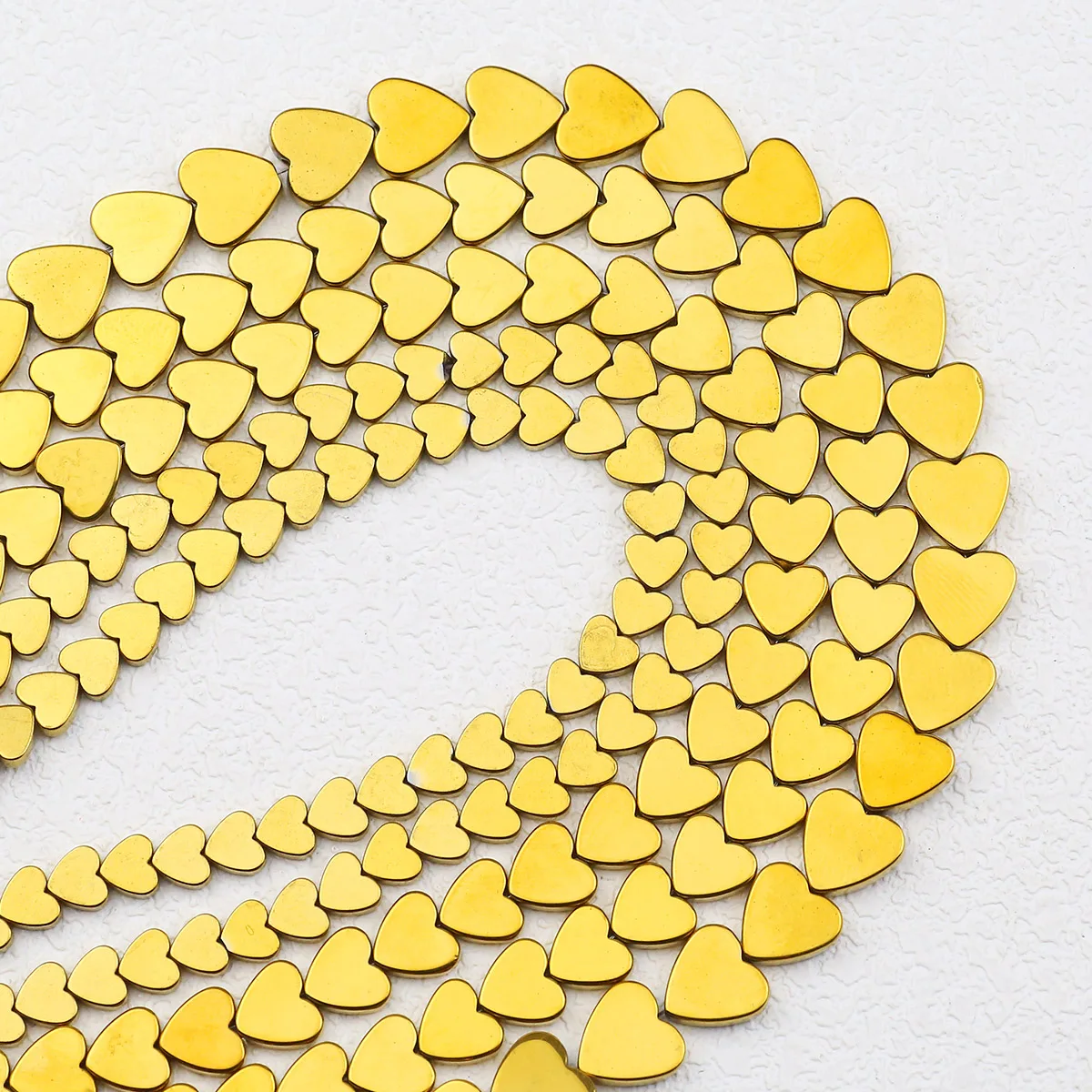 Форма сердца золотой натуральный камень гематит покрытие 6/8/10MM свободные бусины