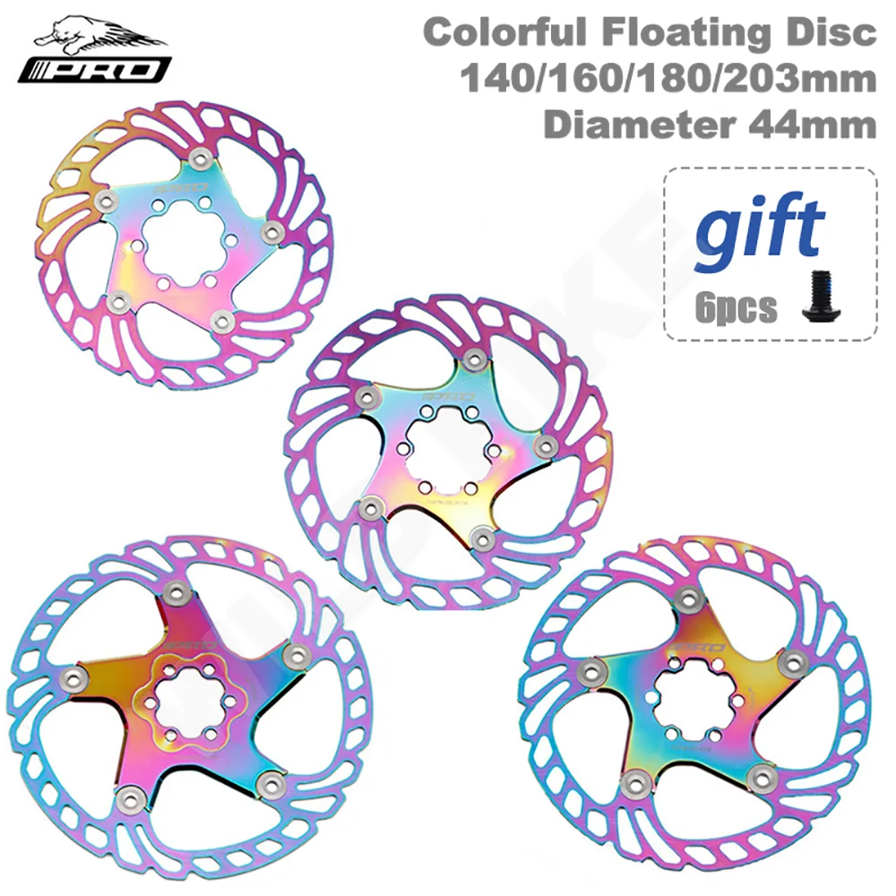 

Disc Brake Rotor Mountain Bike Rainbow Brake Rotor 140mm 160mm 180mm 203mm 6 Bolt Brake Disc Bicycle Floating Rotor Parts