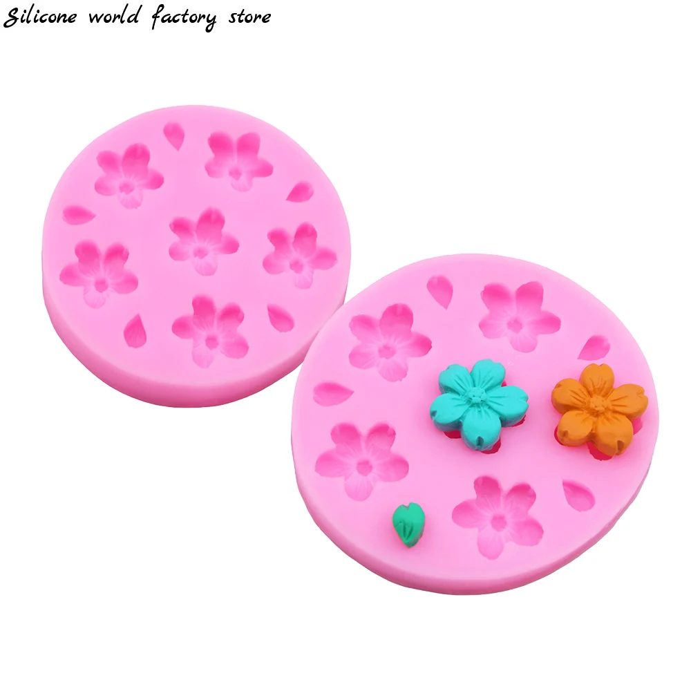 

Silicone world Flower & Leaf Fondant Silicone Mold 3D Clay Plaster mold Cake Mold Candy Chocolate Decoration Baking Tool Moulds