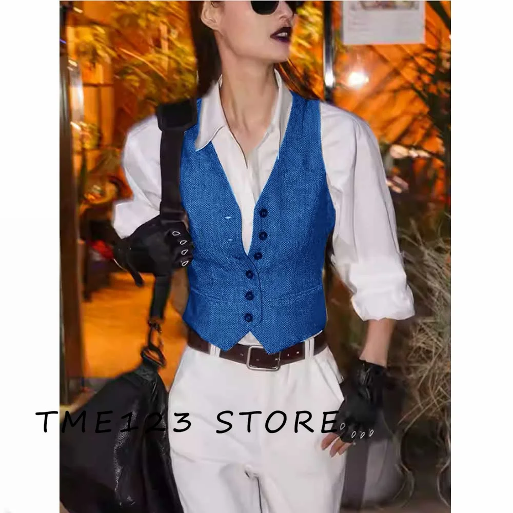 

Ladies Herringbone Trendy Vest Aubrol Women Summer 2023 Women's Sleeveless Vest Eam Traf 2023 Woman Twotwinstyle Jackets Trafza