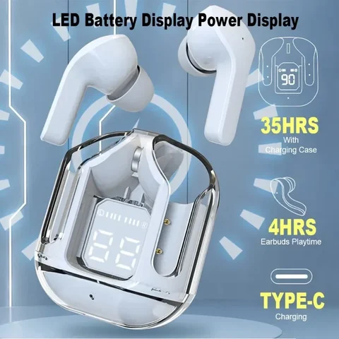 Беспроводные наушники, прозрачный дизайн зарядного устройства, гарнитура с сенсорным управлением, TWS-наушники, Hi-Fi стерео HD-наушники для звонков