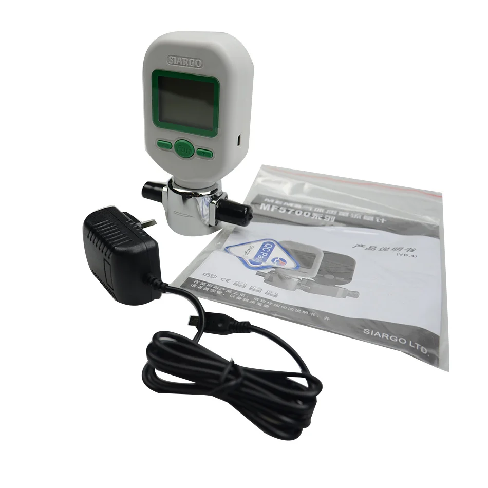 MF5706 10L/min 25L/min Mass Air Oxygen Flow Sensor Meter Electronic Digital Gas Rotatable Exchangeable Mechanical Adaptors |