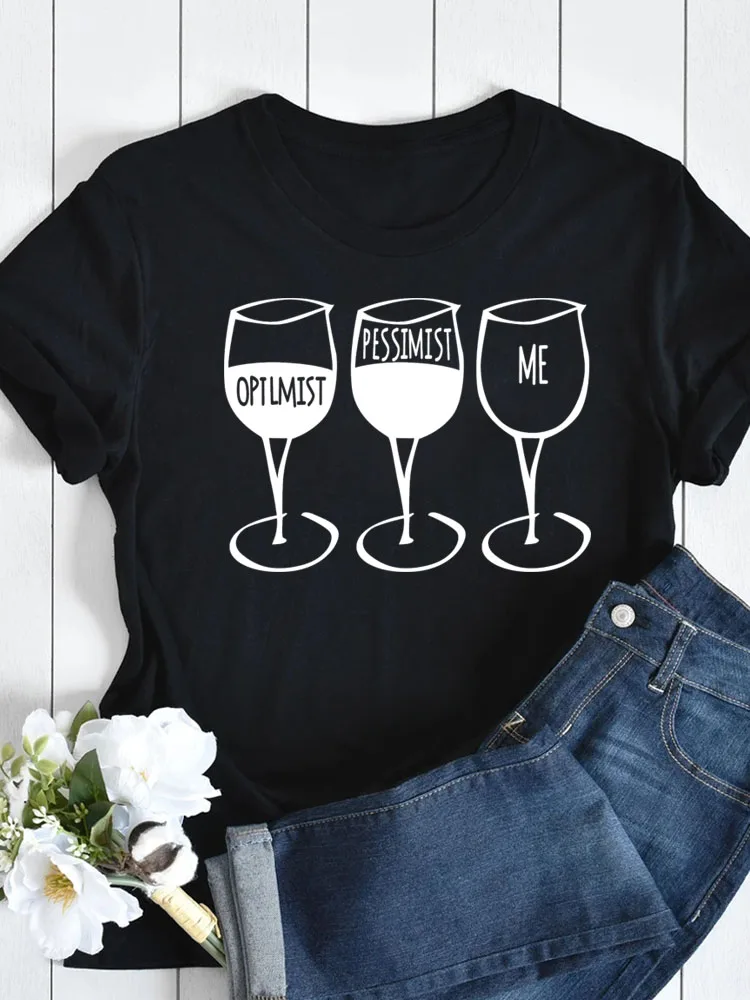 Футболка женская с принтом красного вина модный смешной Топ в стиле Харадзюку