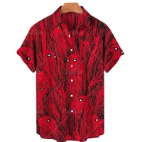 2022 hawaiian shirt 3d anime horror print short sleeve mens shirt cool top camicias vintage print unisex shirts 5xl