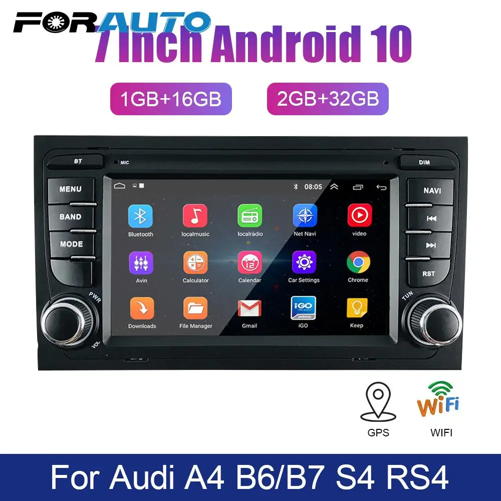 GPS Bluetooth WiFi MP5 плеер сенсорный экран автомобильное радио fm-приемник Android 10 Hands-free 7