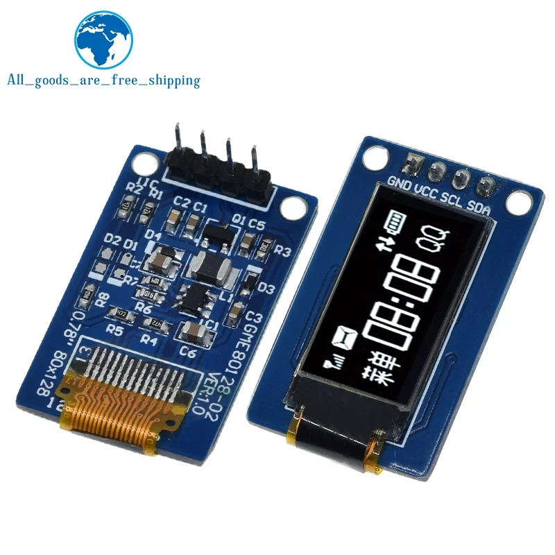 Модуль ЖК-дисплея TZT с OLED-дисплеем 0 78 дюйма разрешение 78*80 интерфейс SPI драйвер SH1107