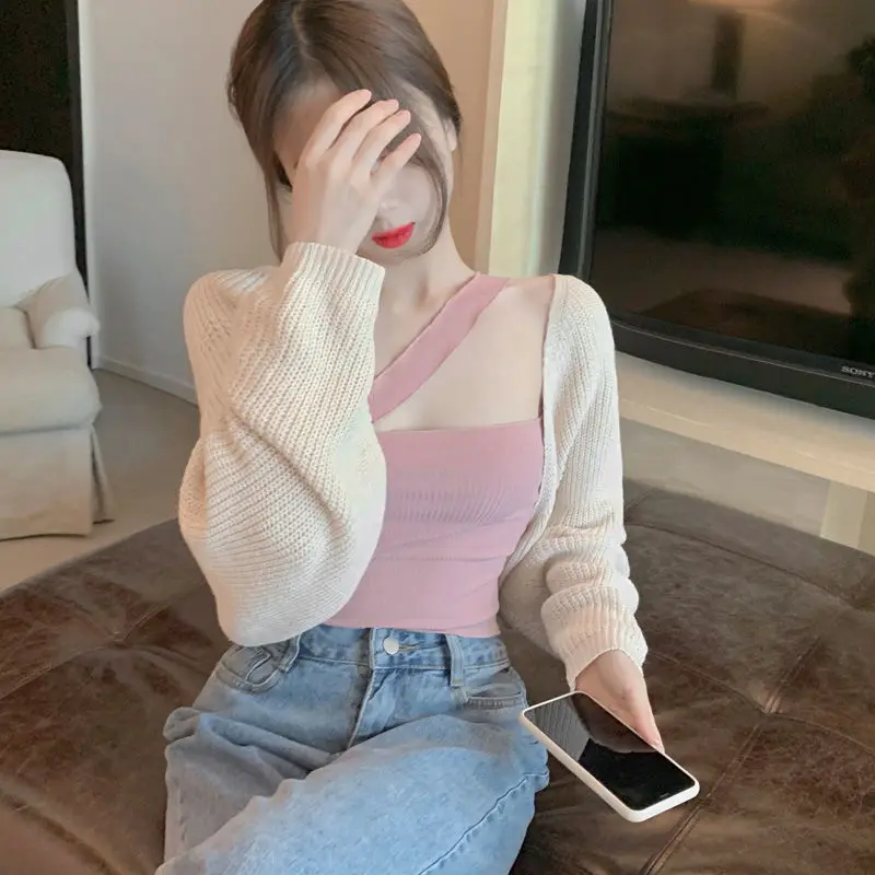 Женский свитер пуловер свободный пальто Осенний Топ с длинным рукавом кардиган