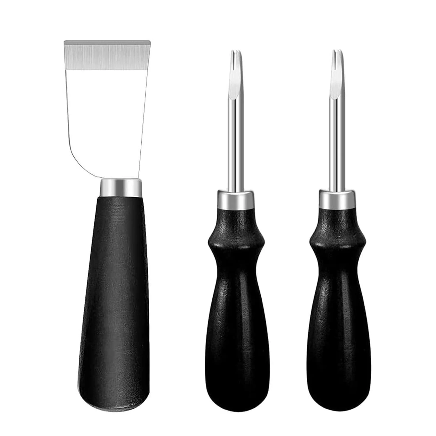 

3Pcs Leather Craft Tools Kit, Leather Cutting Knife with 2 Sizes Leather Edge Beveler Tool for Leather Cutting DIY