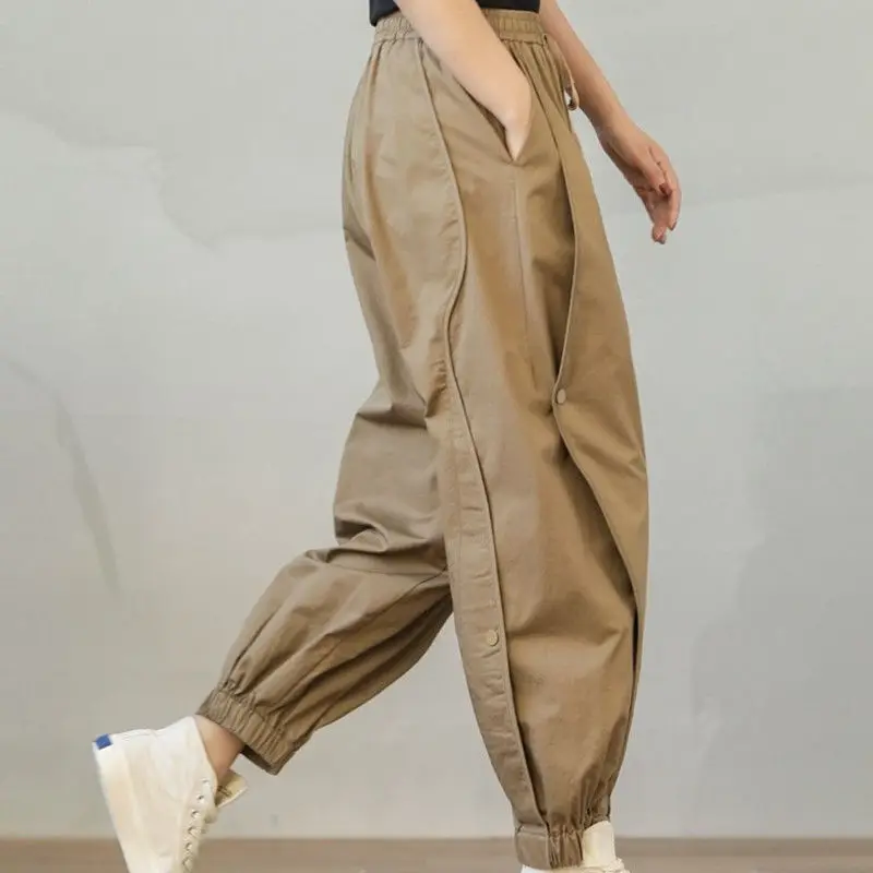 

Men's overalls 2022 new harem nine points casual pants fashion elastic waist small feet lantern pants outdoor loose sports pants