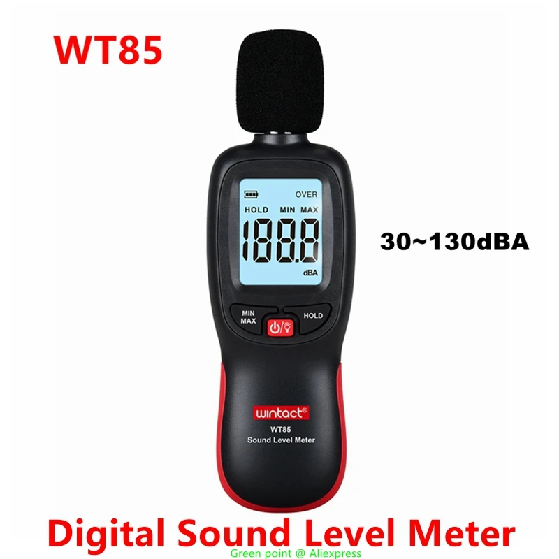 5PCS New Handheld Digital Mini And Portable Sound Level Meter WT85 Noise Volume Measuring Instrument With LCD Backlight Function
