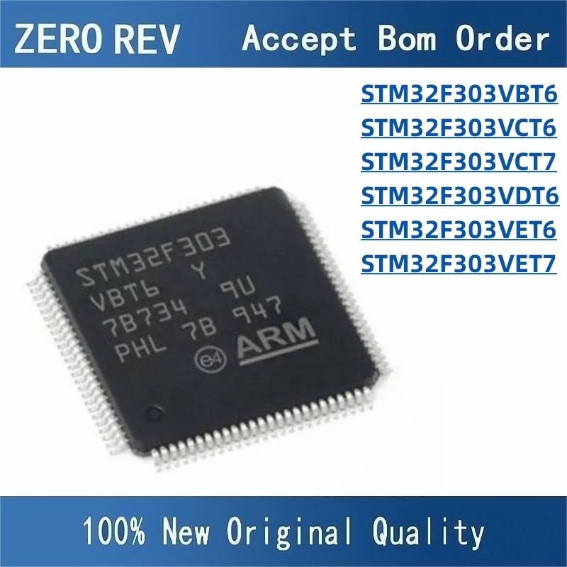 

100% New STM32F303VBT6 STM32F303VCT6 STM32F303VCT7 STM32F303VDT6 STM32F303VET6 STM32F303VET7 LQFP100 Brand new original chips ic