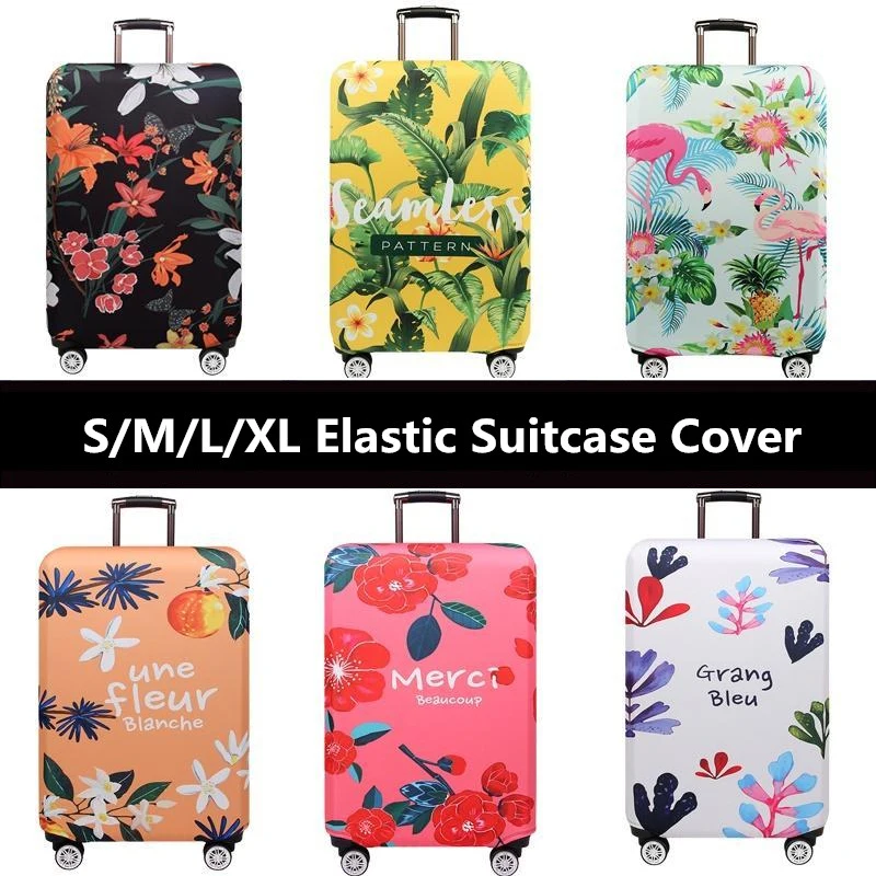 18-22 Inch Suitcase Cover Thick Elastic World Map Luggage Protective Sheath Zipper Suit Trolley Travel Accessories Supplies Gear