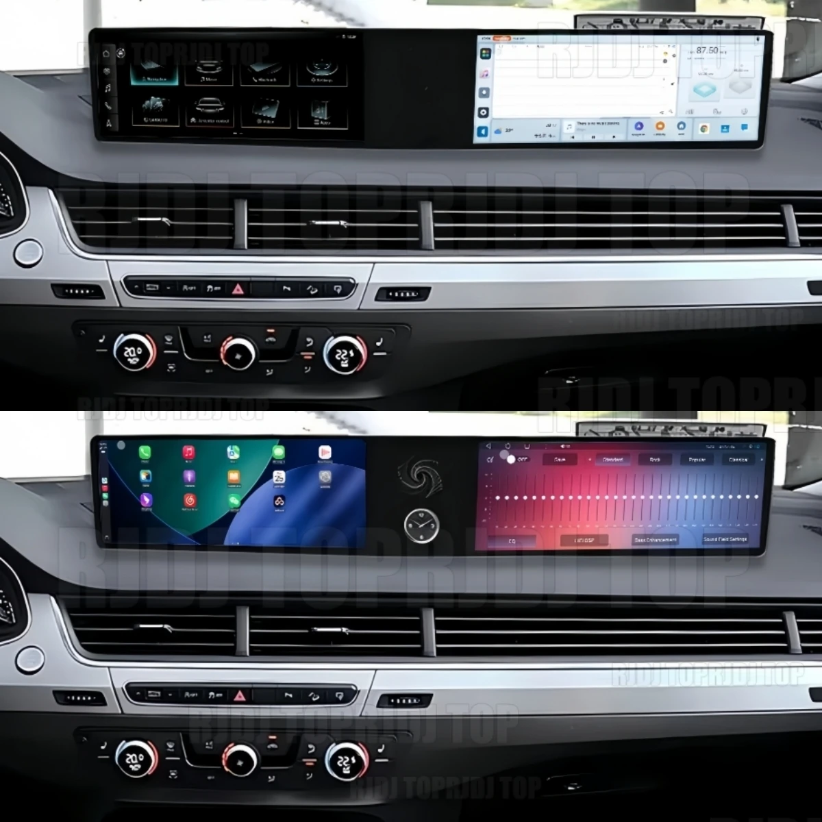 Фото Двухэкранный 12.3-дюймовый сенсорный экран Android 13 с CarPlay, автомобильная магнитола для Audi Q7 2016-2020, GPS-навигация, мультимедиа, DSP №3