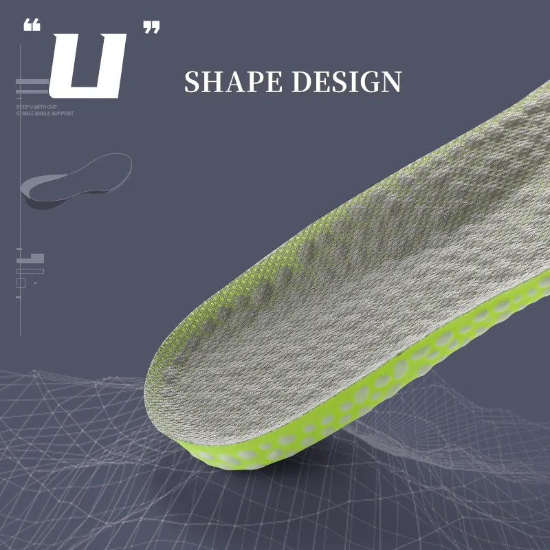 Sports Insoles For Shoes Men Women High Elasticity Shock-absorbing Comfortable Breathable Deodorant Insoles Air Cushion Shoe Pad