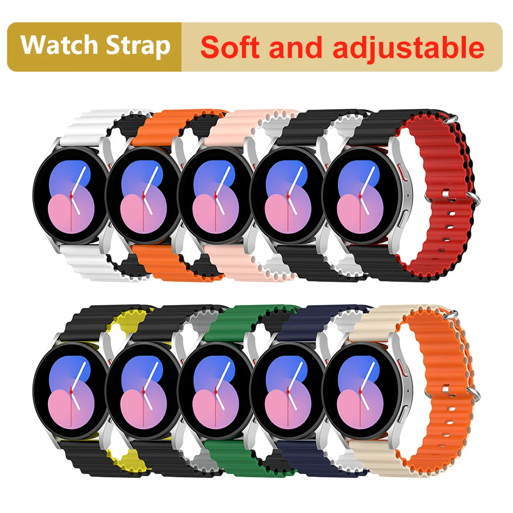 

Ремешок для смарт-часов, сменный регулируемый водонепроницаемый браслет для Samsung Galaxy Watch 5, Huawei Watch 2, 20/22 мм