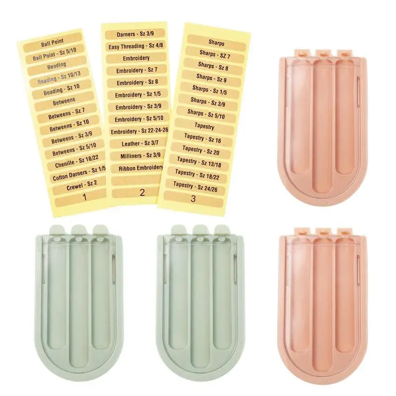 

Needle Storage Case Cross-stitched Pin Storage Box Embroidery Needles Container Tool With Label 3 Lattice For Paper Clips Nails