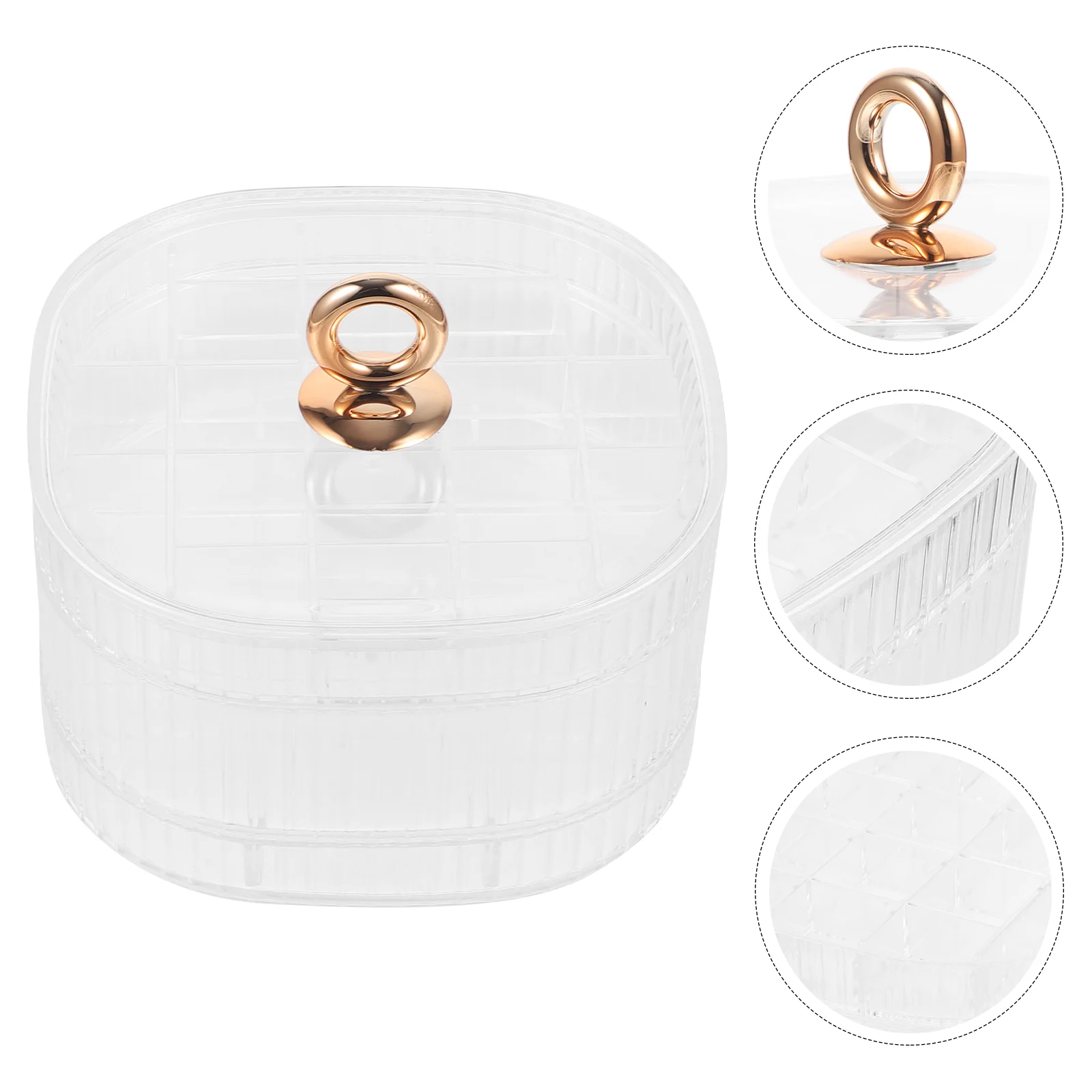 

Jewelry Container Desktop Organizer Case Earring Necklace Compartment Earrings Holder