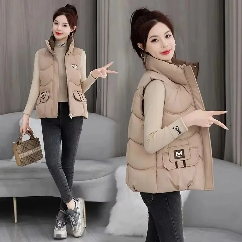 Осенне-зимний пуховой жилет из хлопка Женская куртка в Корейском стиле без