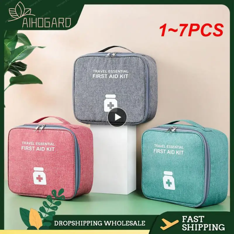 

1~7PCS Home First Aid Kit Large Capacity Empty Medicine Storage Bag Portable Travel Medicine Box Survival Bag Emergency Bag For