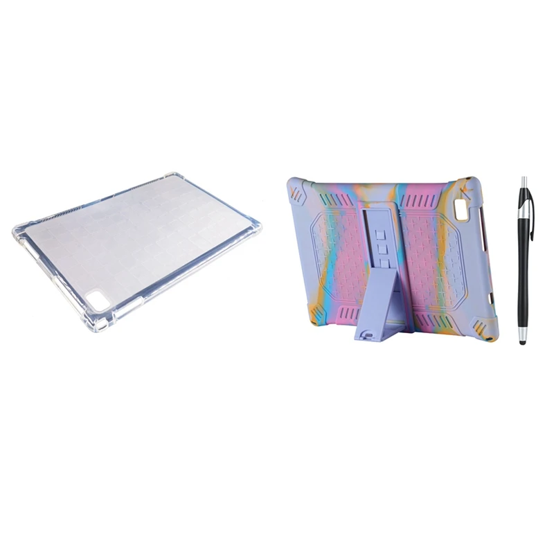 

Чехол для Teclast M40 P20HD 10,1 дюймов, силиконовый чехол для планшета с ручкой (фиолетовый камуфляж) и чехол для планшета из ТПУ