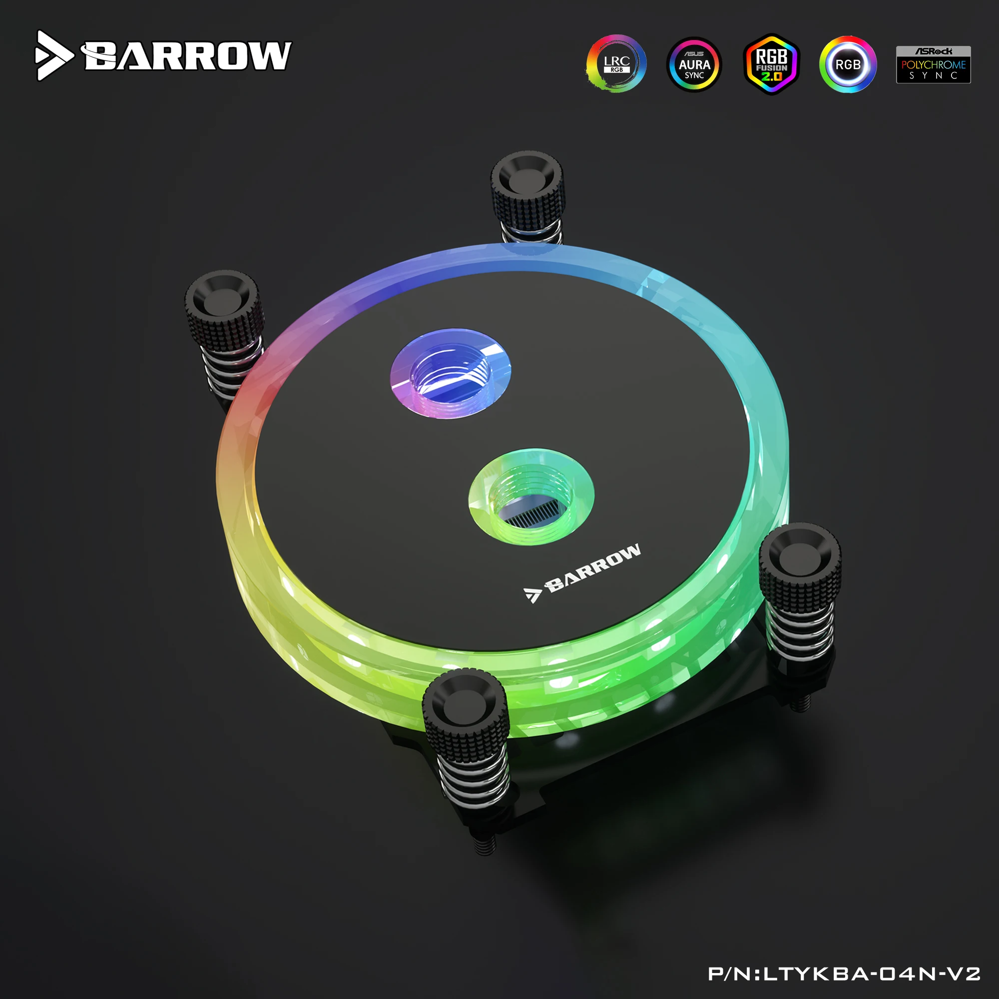 Блок водяного охлаждения процессора Barrow LRC2.0 RGB для AMD AM3 AM4 AM5 LTYKBA-04N-V2