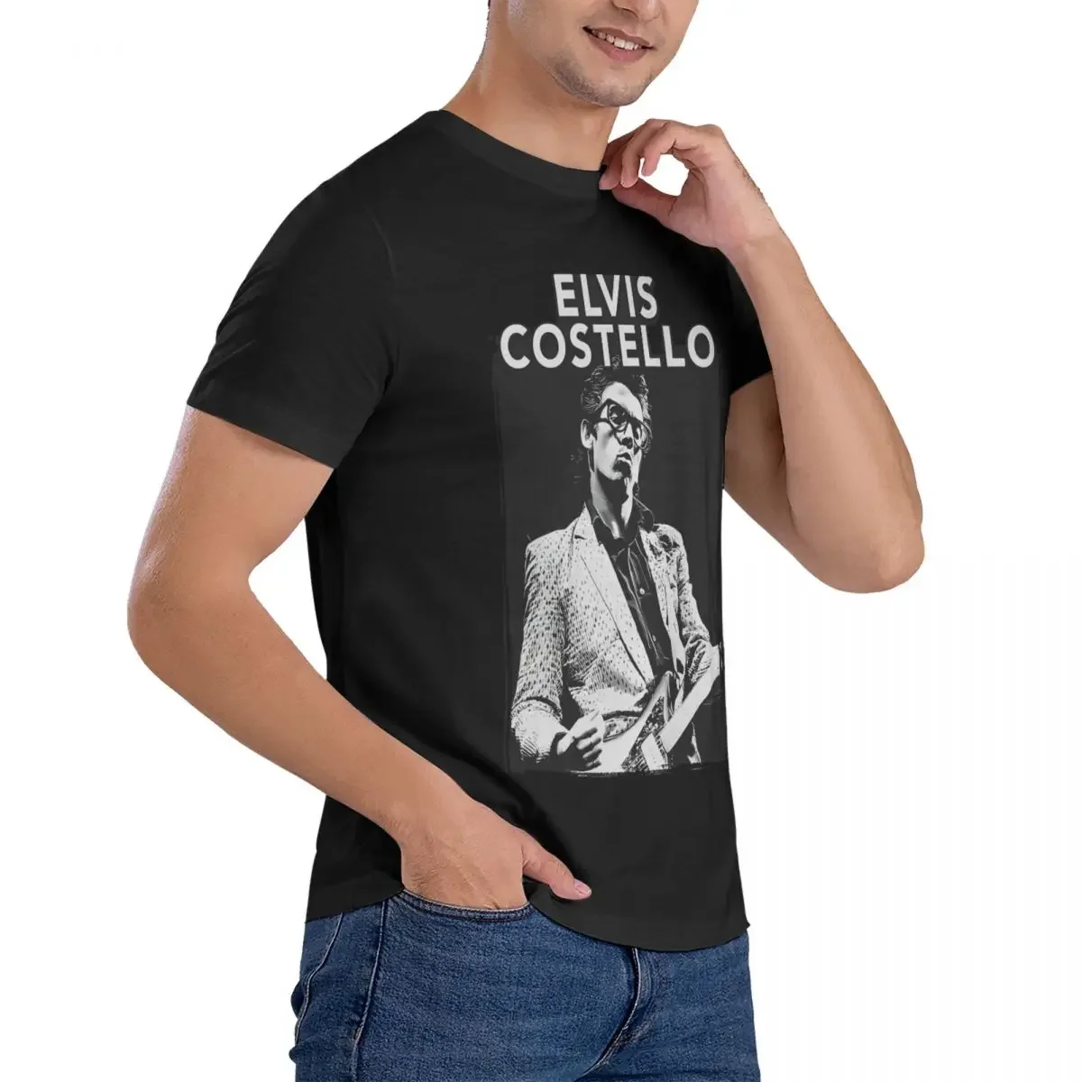 Футболка Pop Star для мужчин и женщин E-Elvis Costello необычная футболка оверсайз с