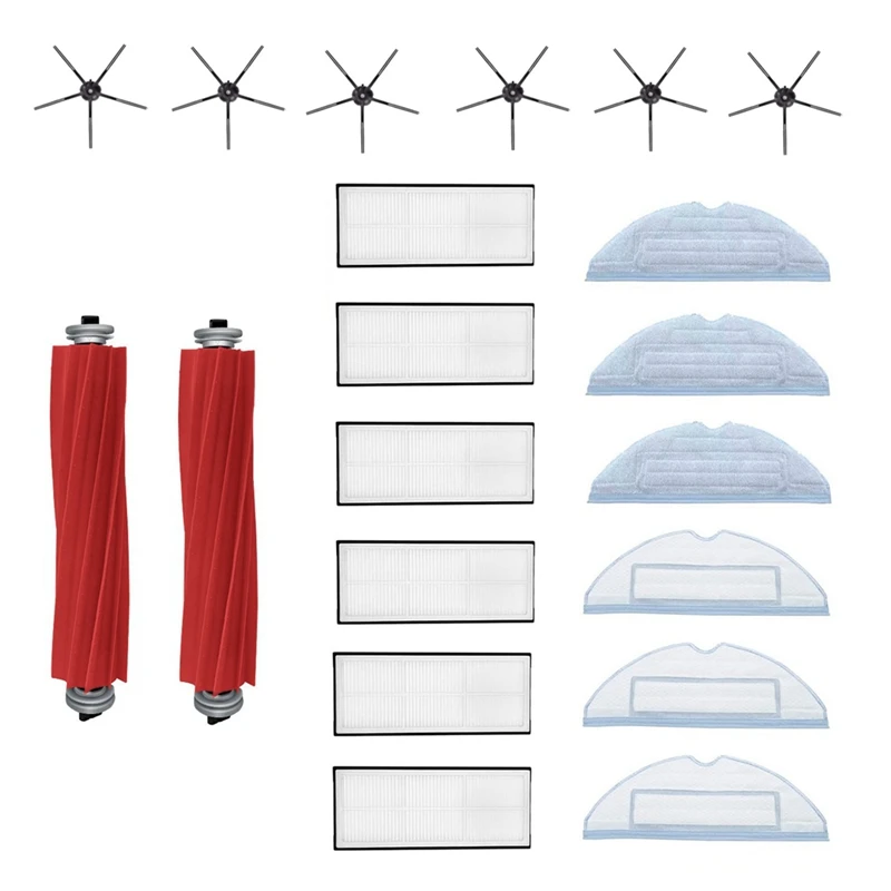 

Швабры для пылесоса Roborock S7 S70 S75 S7max S7maxv T7S, основная боковая щетка, сменный черный фильтр НЕРА