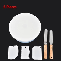 10 inch plastic cake decorating table stand turntable rotating spatula dough knife decorating cream cake rotary table