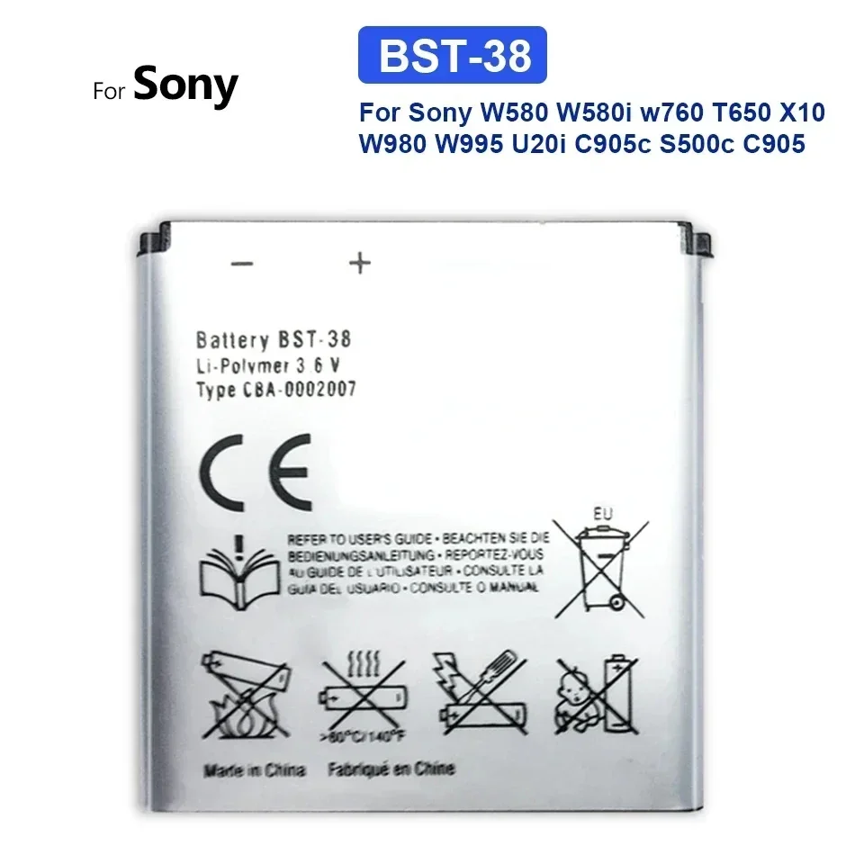 BST-38 аккумулятор для телефона Sony Ericsson W995 C510 C902 C905 K770I K850 W580I R306 W980 Z770i K770 930 мАч