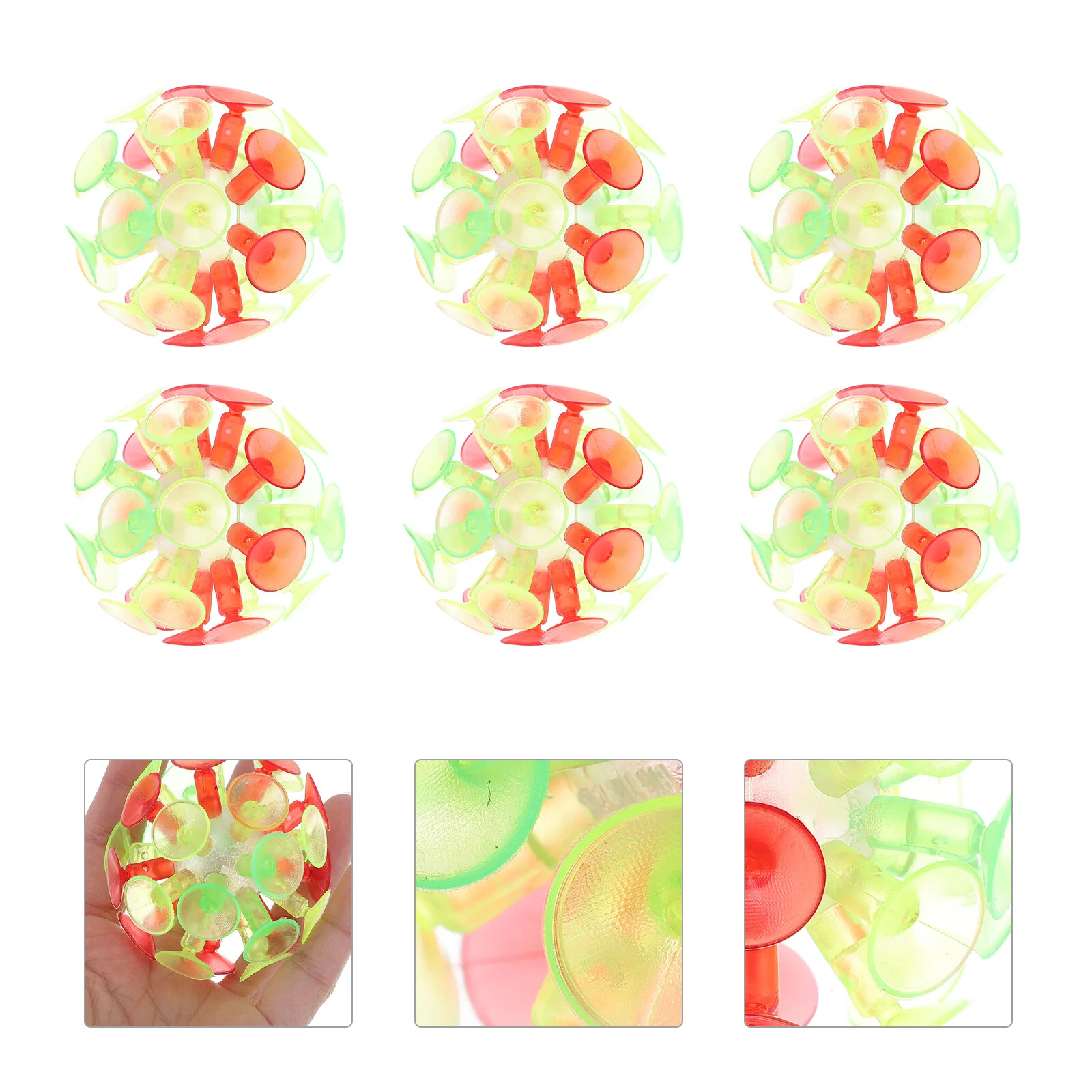 

7PCS Childrens Suction Cup Ball Creative Children Sticking Toy Glowing Parent-child Interaction Balls Kids Plaything