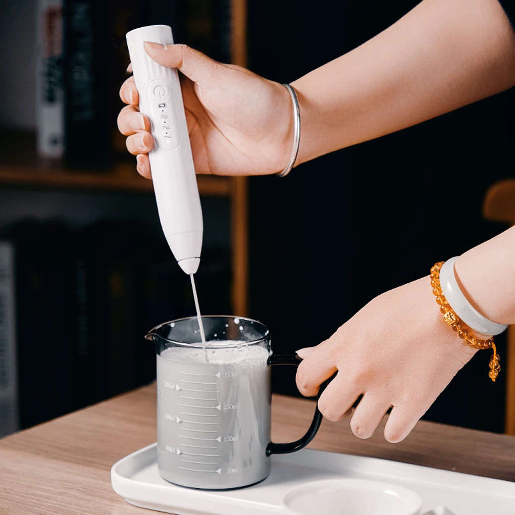 Electric Milk Frother Egg Beater Whisk Mixer Coffee Usb Rech