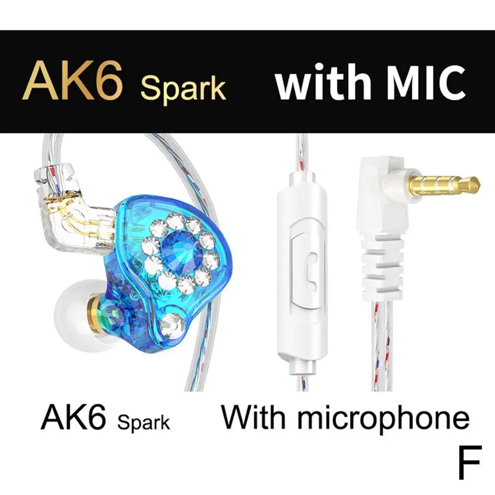 Наушники-вкладыши QKZ AK6 Spark Hi-Fi игровые проводные наушники с микрофоном 3 5 мм и