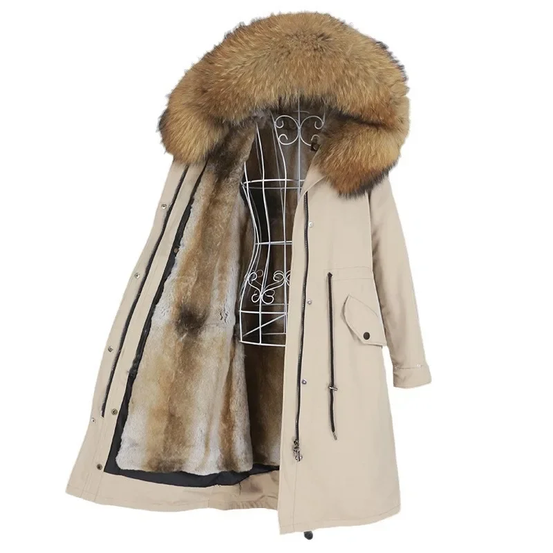 Fast Selling Fashion Women's Jacket With Detachable Inner Lining Of Real Fox Fur For Winter Warm And Stylish